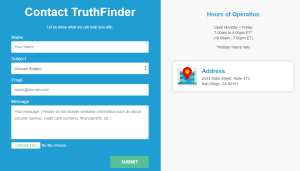 TruthFinder Contact Page